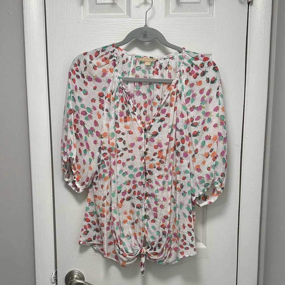 Strawberry Print Women's Blouse